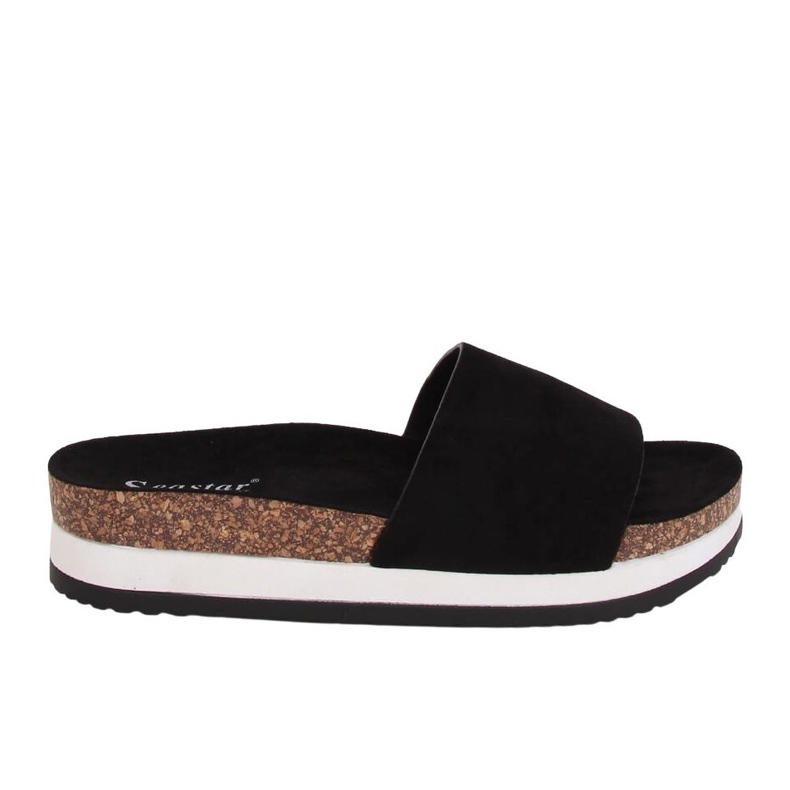 Black women's black slippers CK184P Black