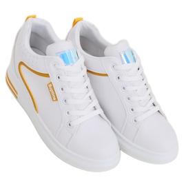 White NB337 Yellow wedge sneakers