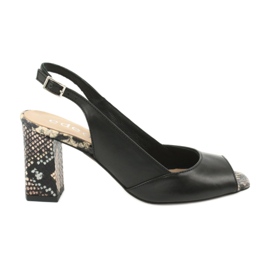 Edeo Women's black / animal sandals 3499A-1193 Edeo Women's black / animal sandals 3499A-1193