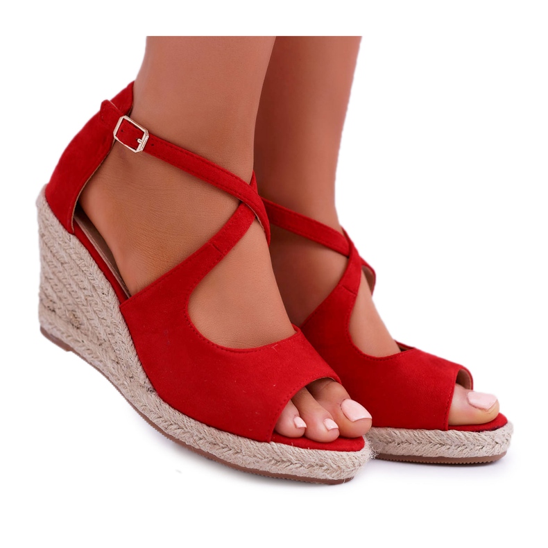 BUGO Women's Sandals On Espadrilles Red Margus