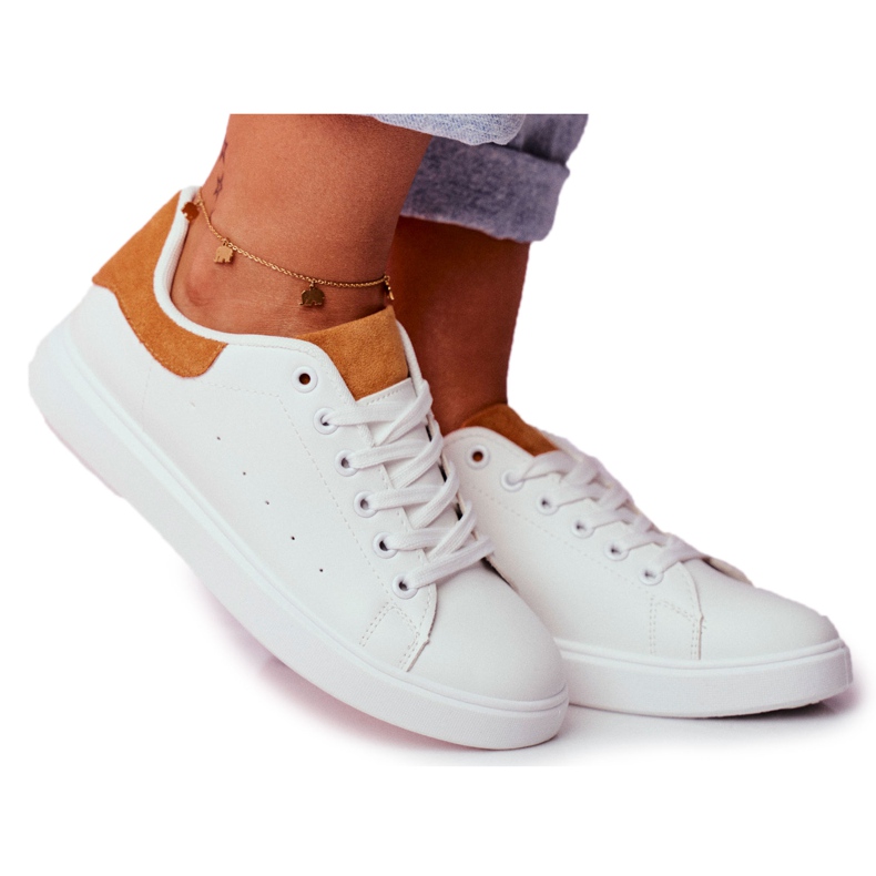 PS1 Women's Sport Shoes White with a heel Camel Milly