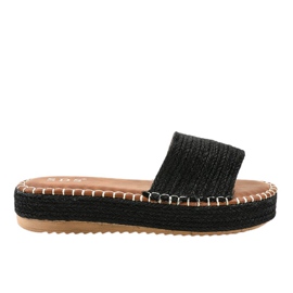 Black espadrilles slippers 7970-PL