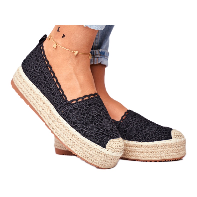 ADY Women's Espadrilles Lace Black Desante Platform brown