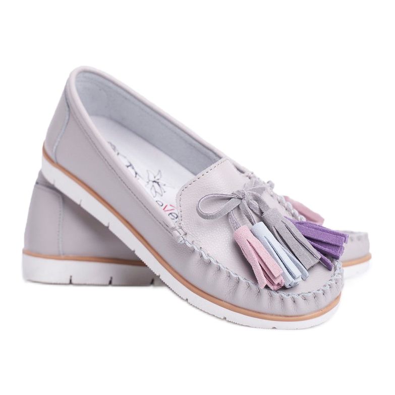 EVE Women's Loafers Leather Gray Bebbo grey