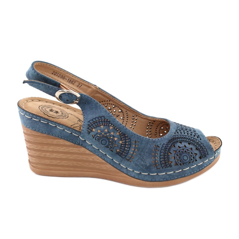 Evento Comfortable wedge sandals 20SD98-1862 blue