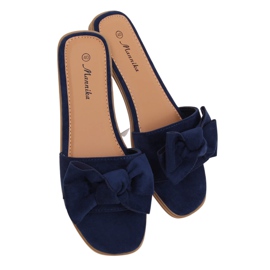 Navy blue women's slippers WL1607 Navy Navy blue women's slippers WL1607 Navy