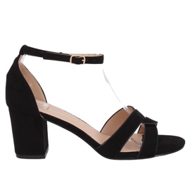 Black low-heeled sandals A3082 Black