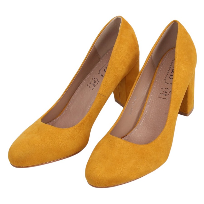 Pumps on the post honey E08-10 Yellow