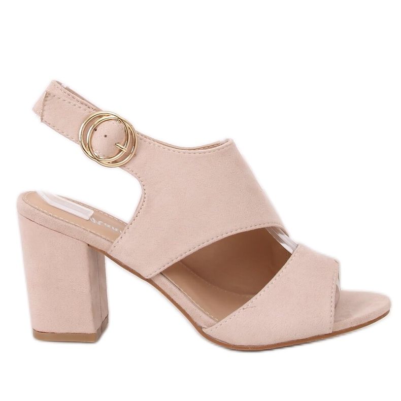 Beige high-heeled sandals A8560 Beige