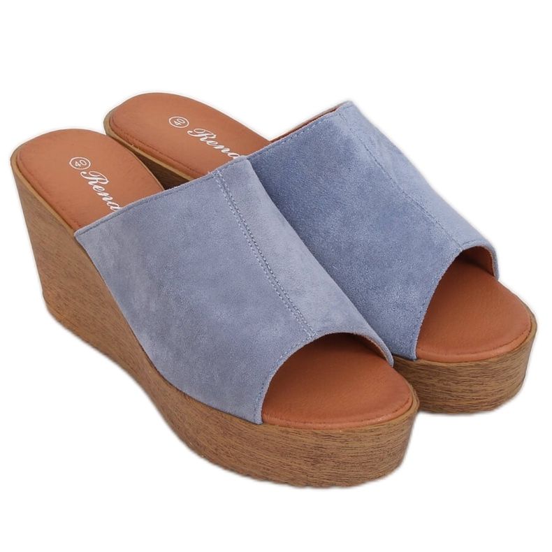 Blue wedge slippers 10-236 Blue Blue wedge slippers 10-236 Blue