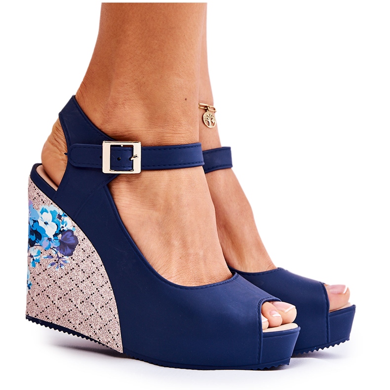 HV Women's Navy Blue Sandals On The Nemesis Wedge