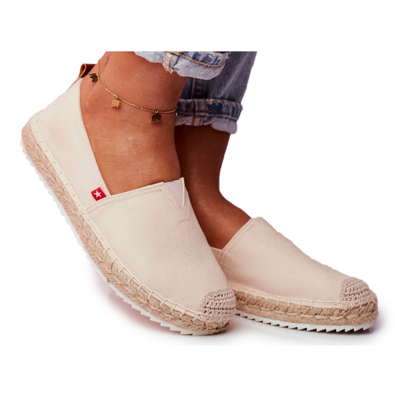 Women's Espadrilles, Braided Sole Beige Big Star FF274A500