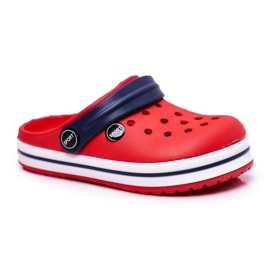 Slippers for a boy, a girl, a child, red crocs navy blue