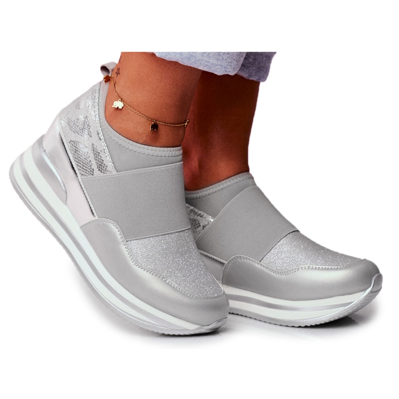 Women's Sport Slip On Wedge Shoes Gray Cold Play grey