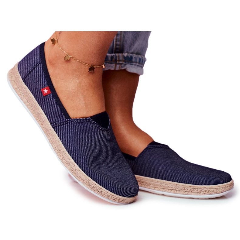 Women's Espadrilles Big Star Slip-on Navy Blue FF276024 Women's Espadrilles Big Star Slip-on Navy Blue FF276024