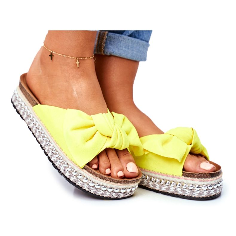 Women's Slippers High Yellow Neon Mortigo