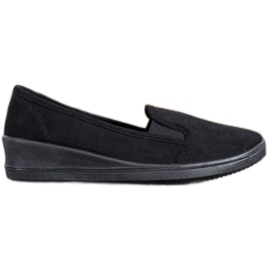SHELOVET Slip-on Suede Shoes black SHELOVET Slip-on Suede Shoes black