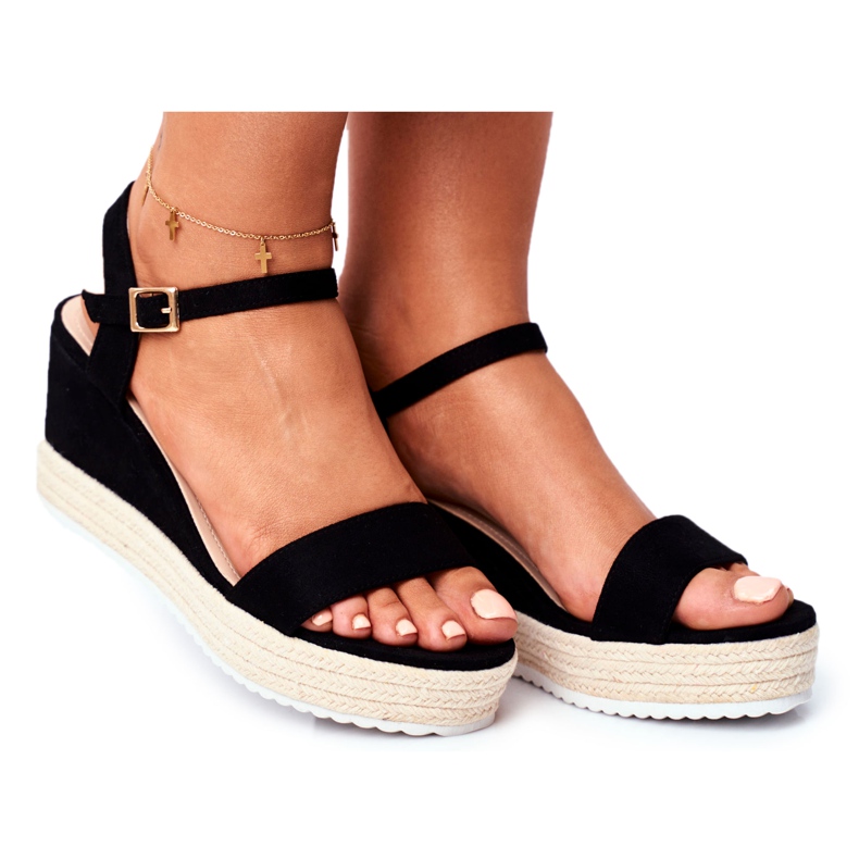 EVE Women's Sandals On Wedge Black Merdoe