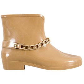 SHELOVET Galoshes With A Decorative Chain brown