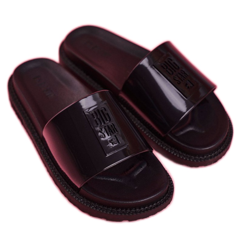 Women's Big Star Slippers on the Black Platform FF274813