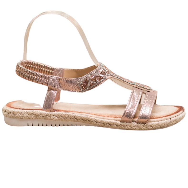 SHELOVET Elegant Sandals With Decorations yellow