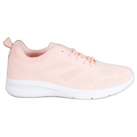 Renda Openwork Sport Shoes pink