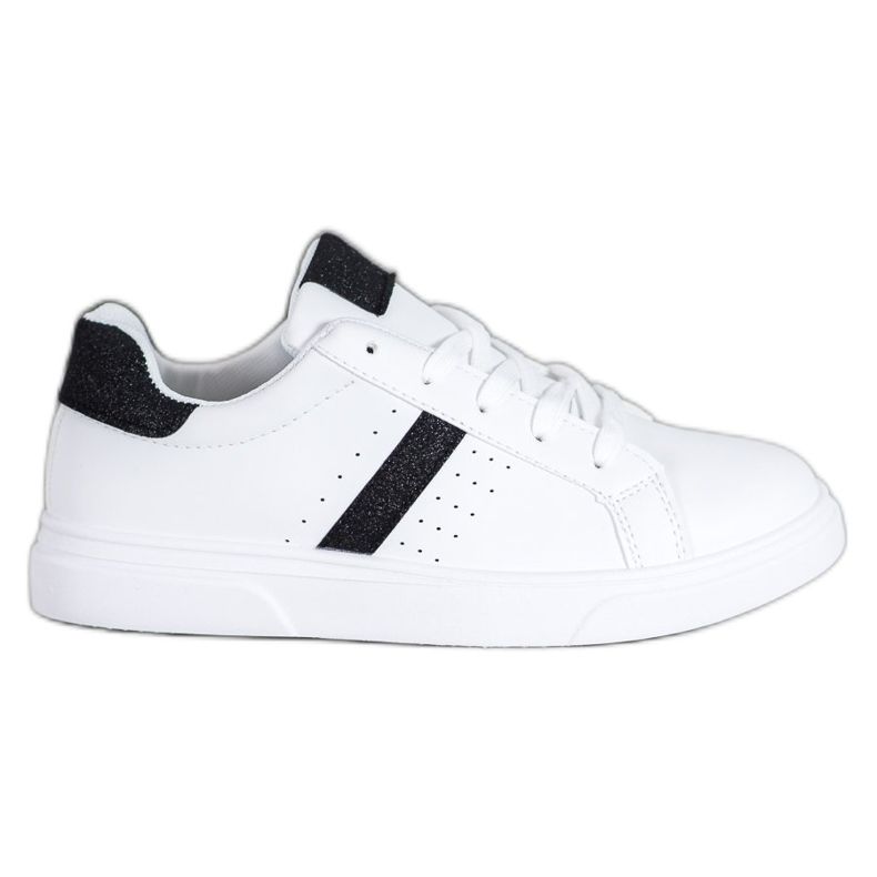 SHELOVET Sport Shoes With Glitter white