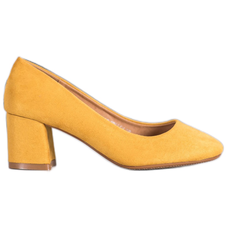 Fama Suede Pumps On A Pillar yellow
