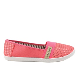 XJ-2689 pink lycra slip-on sneakers