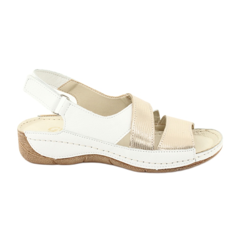 Gregors 781 Women's sandals for white/gold wedges