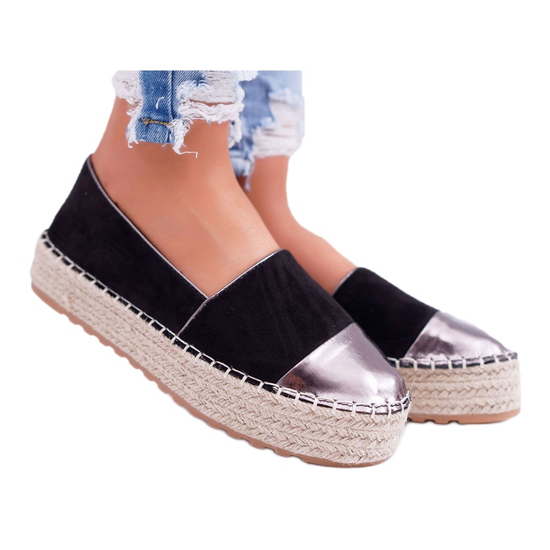Women's Espadrilles Black Ringer Platform yellow
