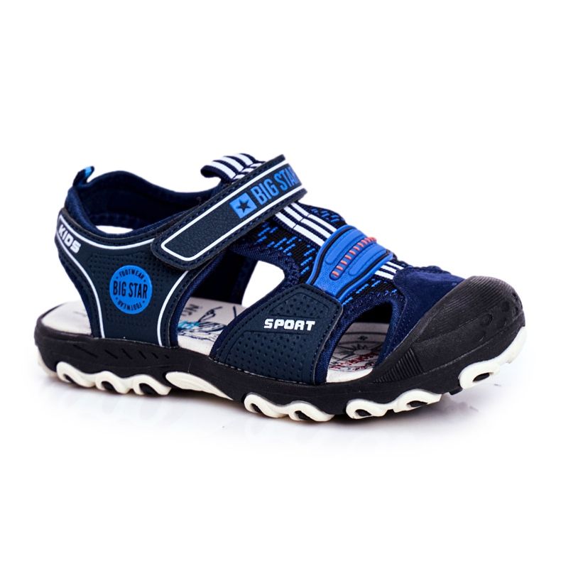 Children's Sandals Big Star With Velcro Navy Blue FF374211
