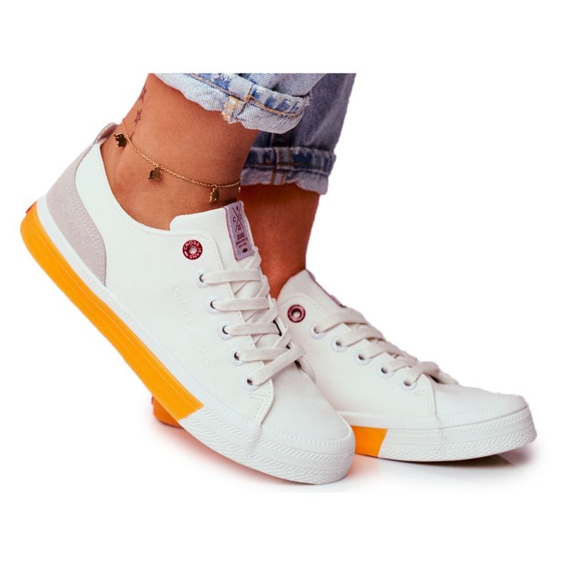 Women's Sneakers Cross Jeans White Orange FF2R4043C
