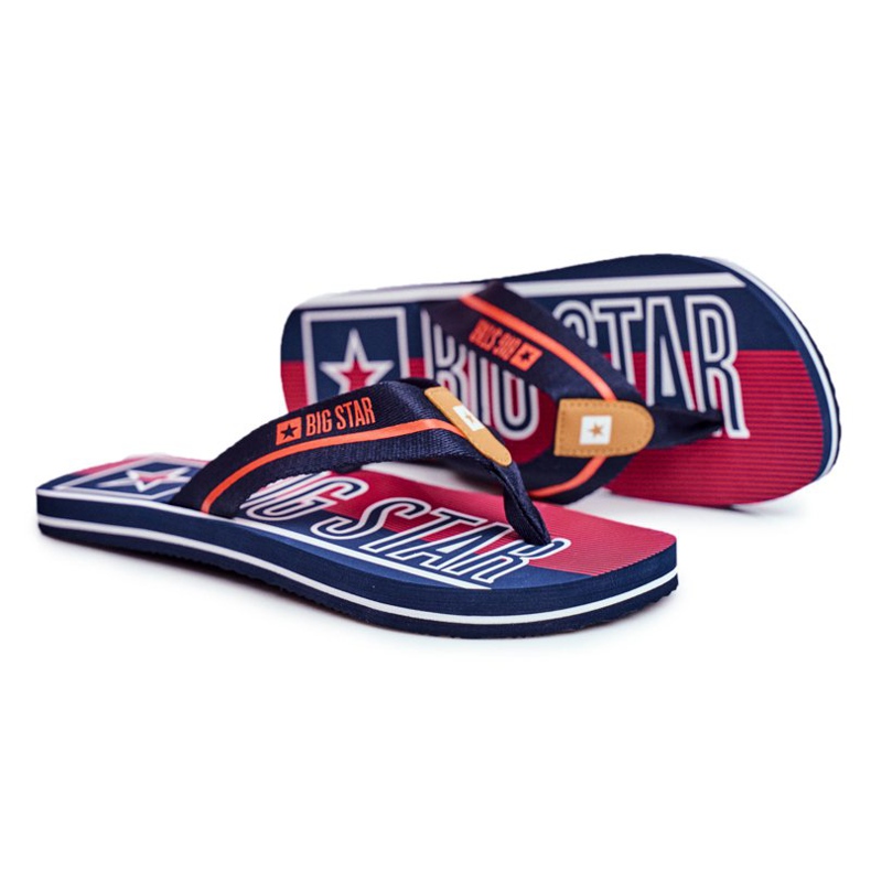 Men's Slippers Flip-flops Big Star Navy Blue FF274A471 Men's Slippers Flip-flops Big Star Navy Blue FF274A471