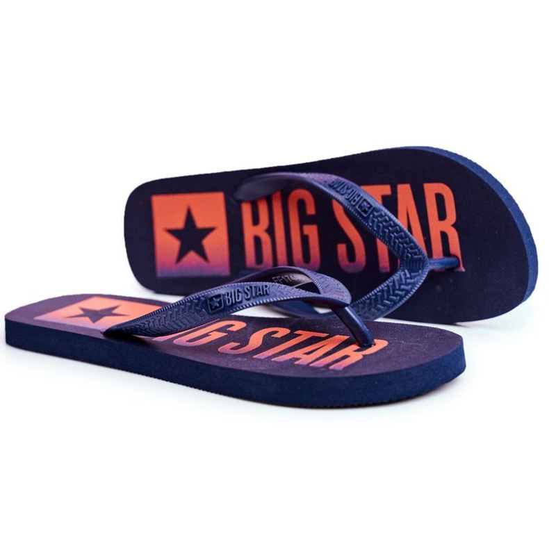 Men's Slippers Flip-flops Big Star Navy Blue FF274A468