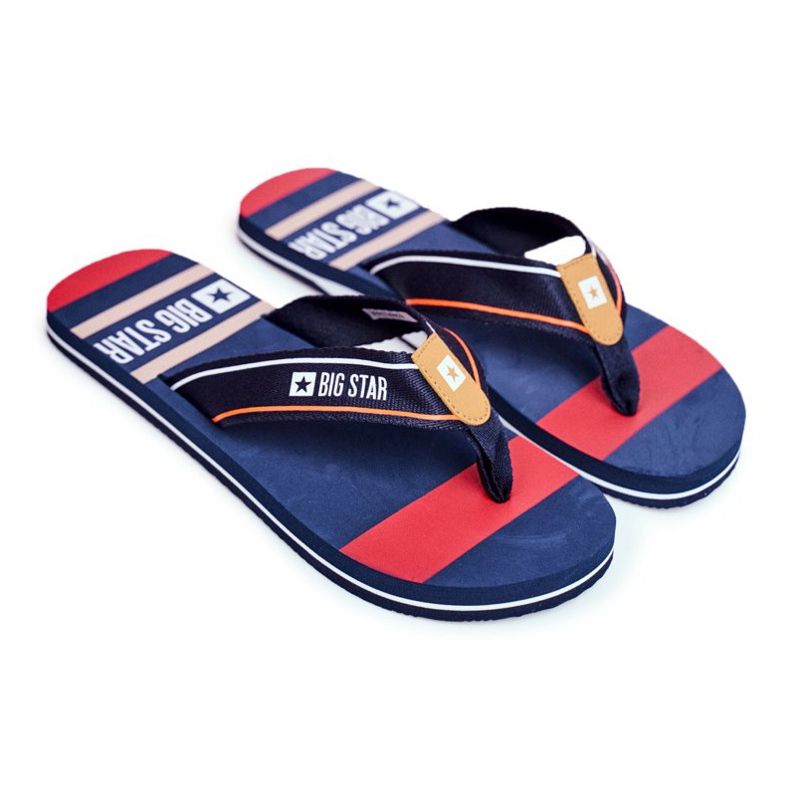 Men's Slippers Flip-flops Big Star Navy Blue FF274A459