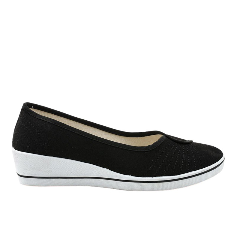 Black sneakers, wedge sneakers K-1-001