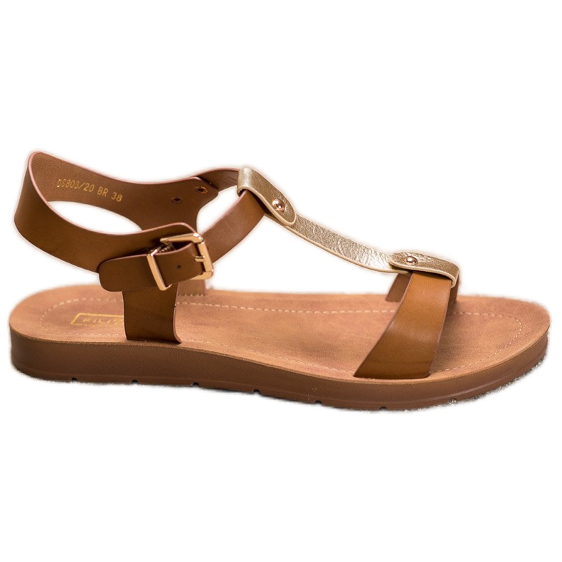 Filippo Comfortable Sandals brown golden
