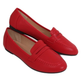 Red women's loafers 98-29 Red