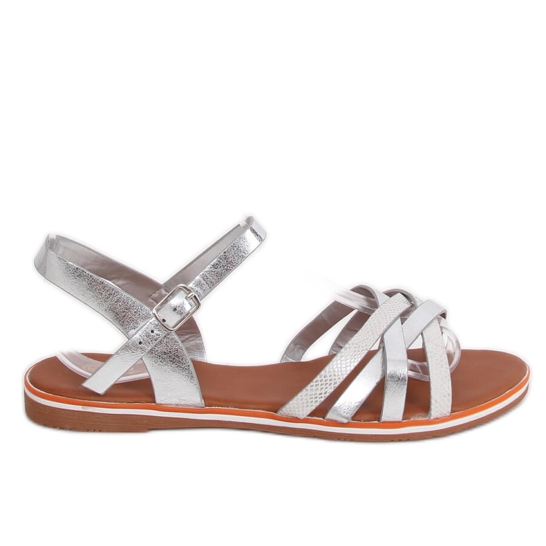 Silver sandals for women 99-62 Silver grey Silver sandals for women 99-62 Silver grey