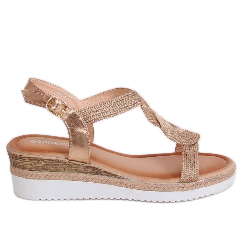 Champagne wedge sandals L6629 Champagne pink