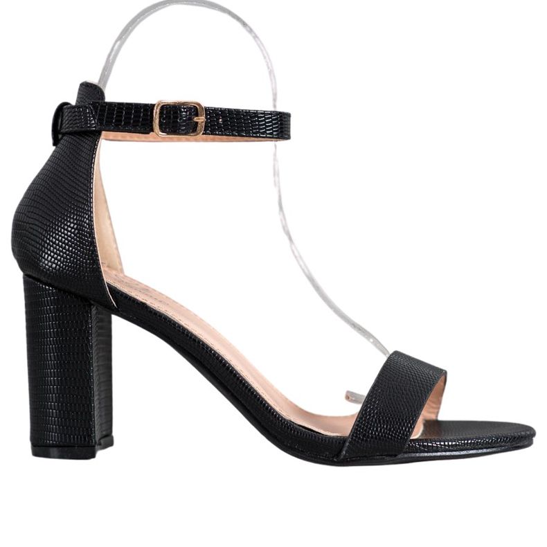 Small Swan Stylish high-heeled sandals black Small Swan Stylish high-heeled sandals black