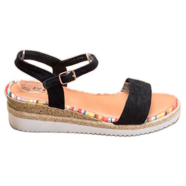 Yes Mile Comfortable Suede Sandals black