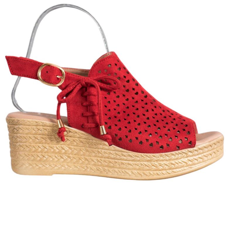 Small Swan Comfortable openwork sandals red