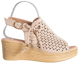 Small Swan Comfortable openwork sandals brown