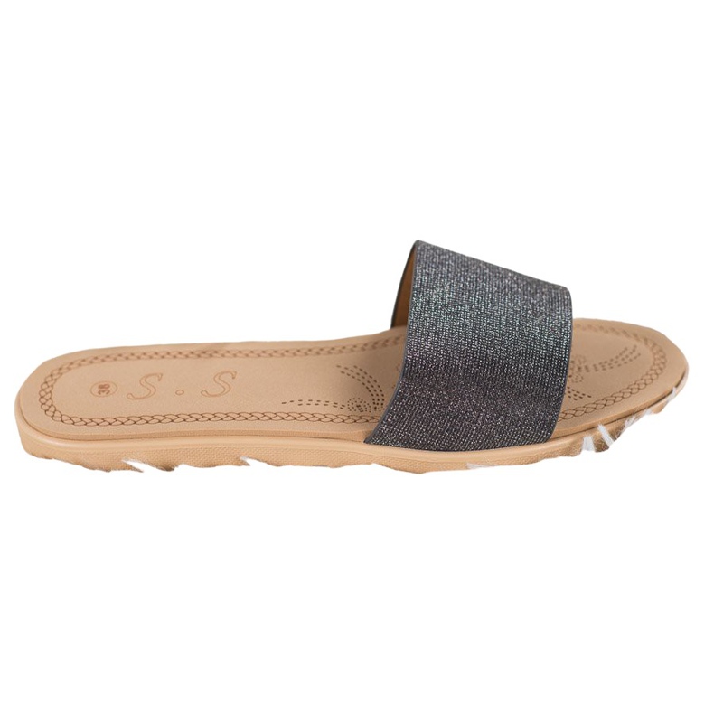 Small Swan Slippers With Glitter black multicolored