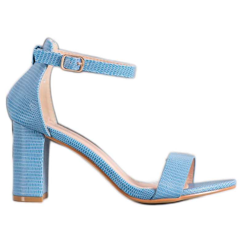 Small Swan Stylish high-heeled sandals blue