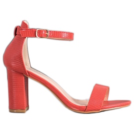 Small Swan Stylish high-heeled sandals red