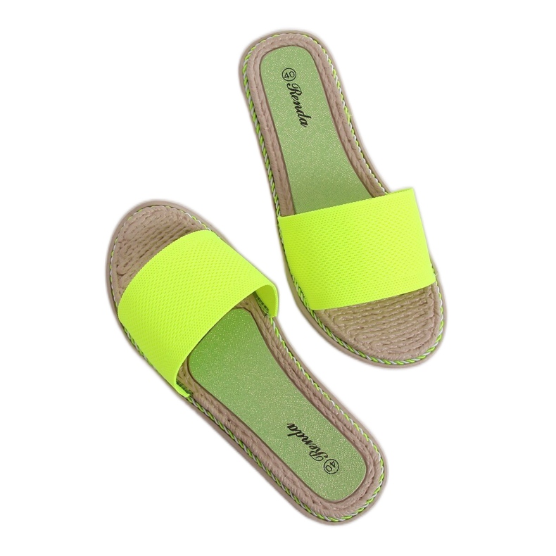 Women's slippers neon 35-185 Green