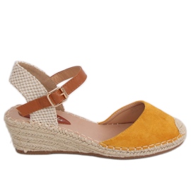 Espadrilles on wedges honey S-820 Yellow